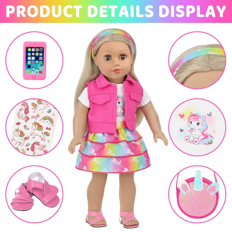 AK KYC 18 Inch American Doll Clothes and Accessories Casual Playset for Parent-Child Interaction Birthday Christmas Thanksgiving Day Gift Outdoor Accessories (Not Include Doll) - Image 4