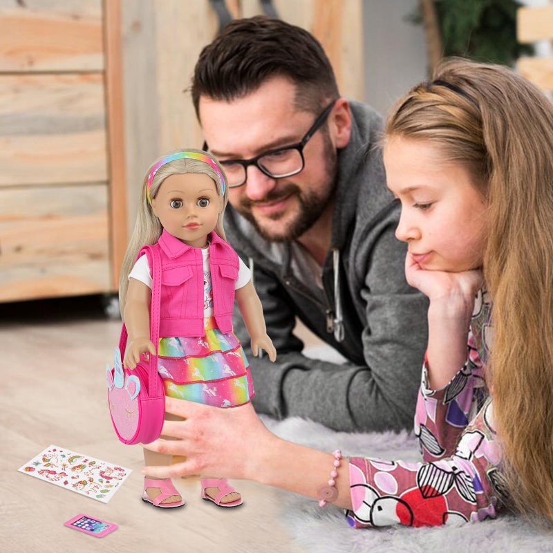 AK KYC 18 Inch American Doll Clothes and Accessories Casual Playset for Parent-Child Interaction Birthday Christmas Thanksgiving Day Gift Outdoor Accessories (Not Include Doll) - Image 5