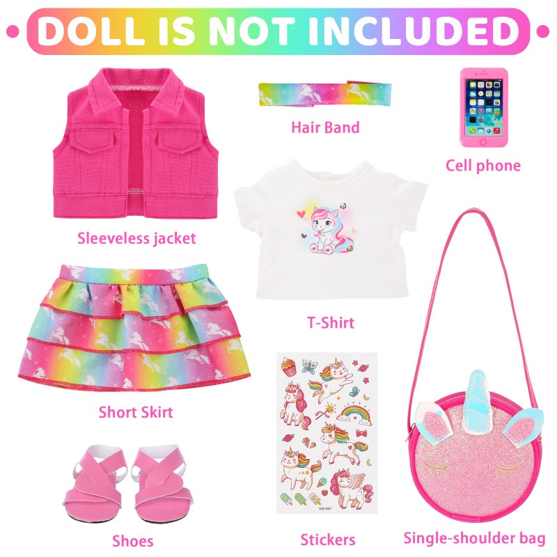 AK KYC 18 Inch American Doll Clothes and Accessories Casual Playset for Parent-Child Interaction Birthday Christmas Thanksgiving Day Gift Outdoor Accessories (Not Include Doll) - Image 2