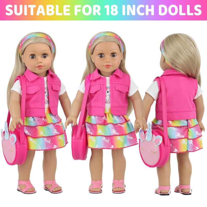 AK KYC 18 Inch American Doll Clothes and Accessories Casual Playset for Parent-Child Interaction Birthday Christmas Thanksgiving Day Gift Outdoor Accessories (Not Include Doll) - Image 3