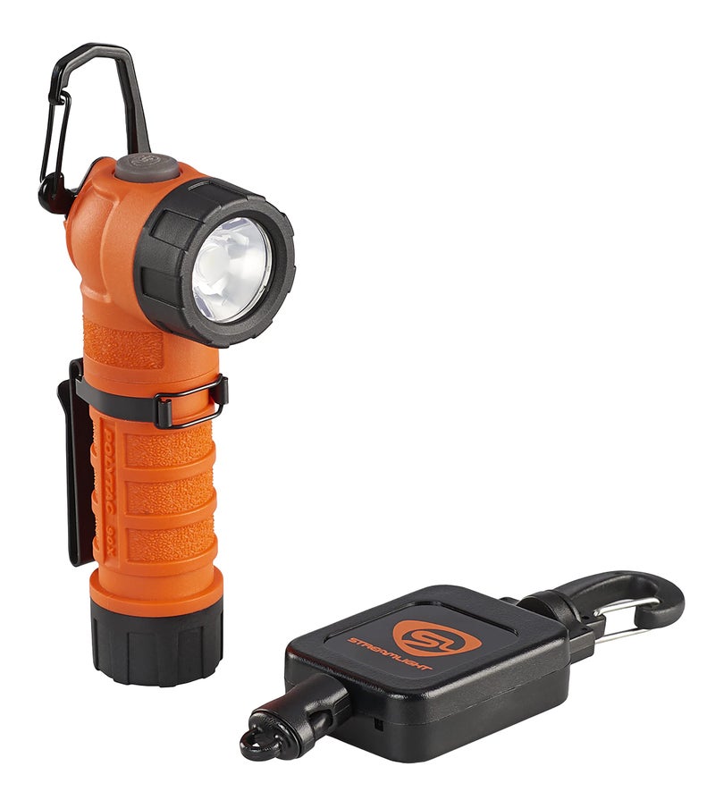 Streamlight 88837 PolyTac 90X USB 500Lumen MultiFuel RightAngle Rechargeable Flashlight SLB26 Battery Pack USB Cord and Gear Keeper Orange