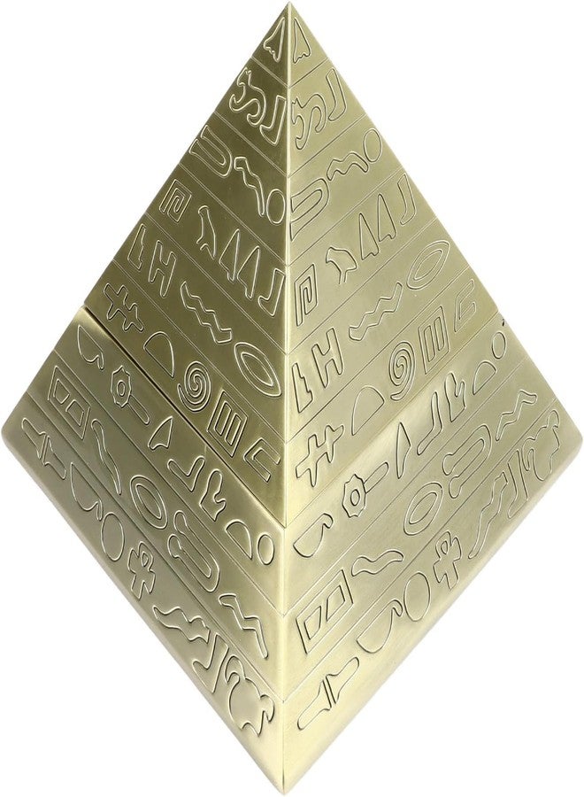 Zerodis Metal Pyramid Ashtray, Vintage Ashtray Metal Ashtray with Cover Windproof Ashtray Egyptian Pyramid Ornaments for Home Hotel Office Coffee Table Decor Gifts (Small - Image 1