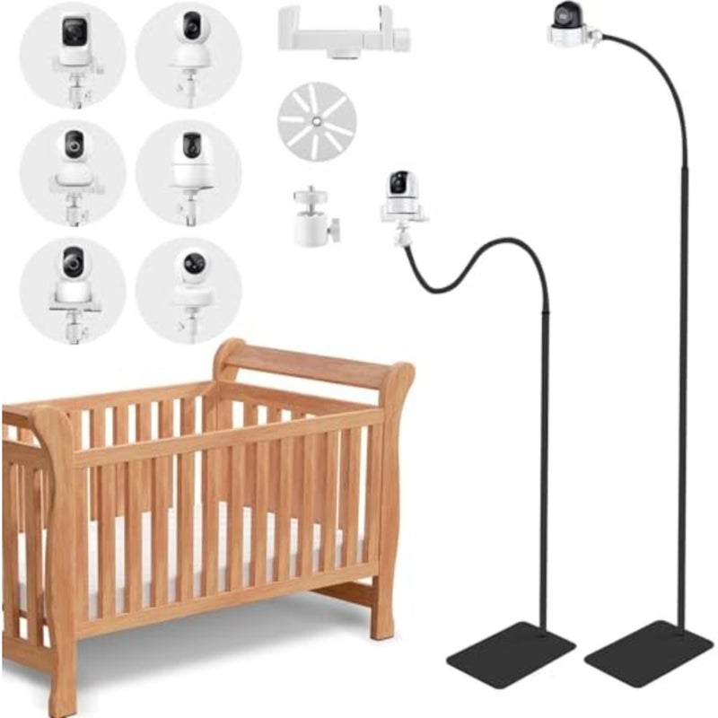 Baby Monitor Floor Stand Holder, Adjustable Monitor Mount Compatible with HelloBaby, Infant Optics, Nanit Pro, Owlet, Babysense, Bonoch, Universal Baby Camera Stand Black - Image 1
