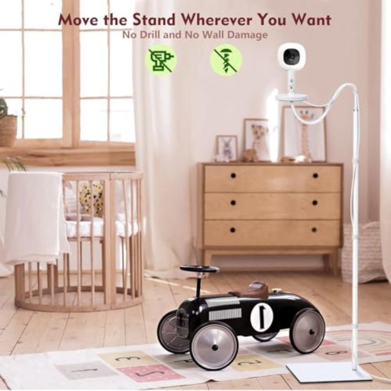 Baby Monitor Floor Stand Holder, Adjustable Monitor Mount Compatible with HelloBaby, Infant Optics, Nanit Pro, Owlet, Babysense, Bonoch, Universal Baby Camera Stand Black - Image 5