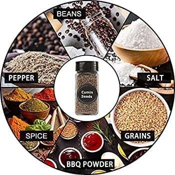 KHOLAD Glass Spice Jars with Black Plastic Shaker Lids Pack of 8 100 ML Flip Top Square Spice Bottles Seasoning Spice Containers for KitchenStoring Spice 8 - Image 4