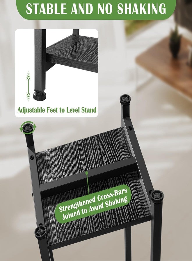 Dipion Extra Tall Plant Stand Indoor,40 Inch Plant Stands,2 Tier Metal Plant Stand with Heavy Duty Wood,Black - Image 3