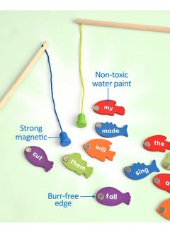 Coogam Coogam Wooden Magnetic Fishing Sight Words Game Learning Dolch Word Flashcards Montessori Educational Toy for Preschool 3 4 5 Year Old Kids  - Image 3