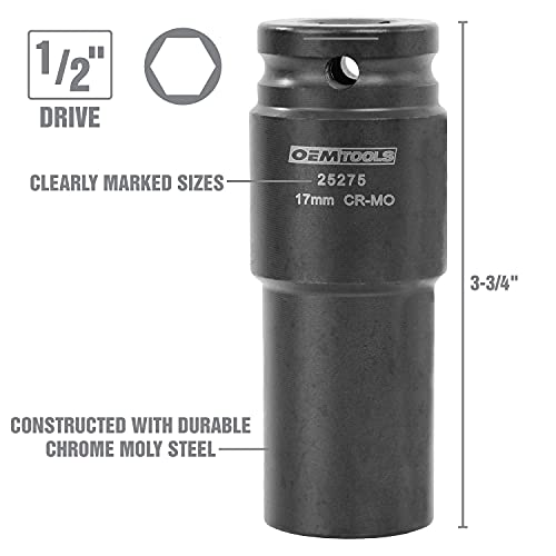 OEMTOOLS 25276 6 Piece Harmonic Balancer Puller Socket Set, Crankshaft Bolt Removal Tool Heavy Duty Impact Sockets, Harmonic Balancer Socket 17mm -27 mm, Chrome Moly Steel, 1/2" Drive - Image 5