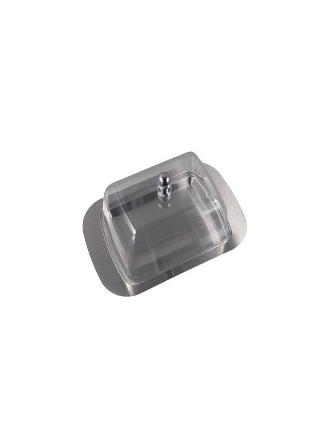 Pokinge 1Pcs Stainless Steel Butter Dish With Plastic Lid Metal Butter Dish With Handle Cheese Storage Box Butter Keep Fresh Tray Container For Kitchen - Image 2