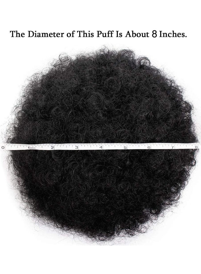 إستيل شعر مستعار قصير مجعد صناعي ذيل حصان أمريكي أفريقي غريب مجعد ملفوف برباط منفوخ ذيل حصان وصلات شعر مستعار مع 2 مشابك أسود فاتح كبير - Image 5