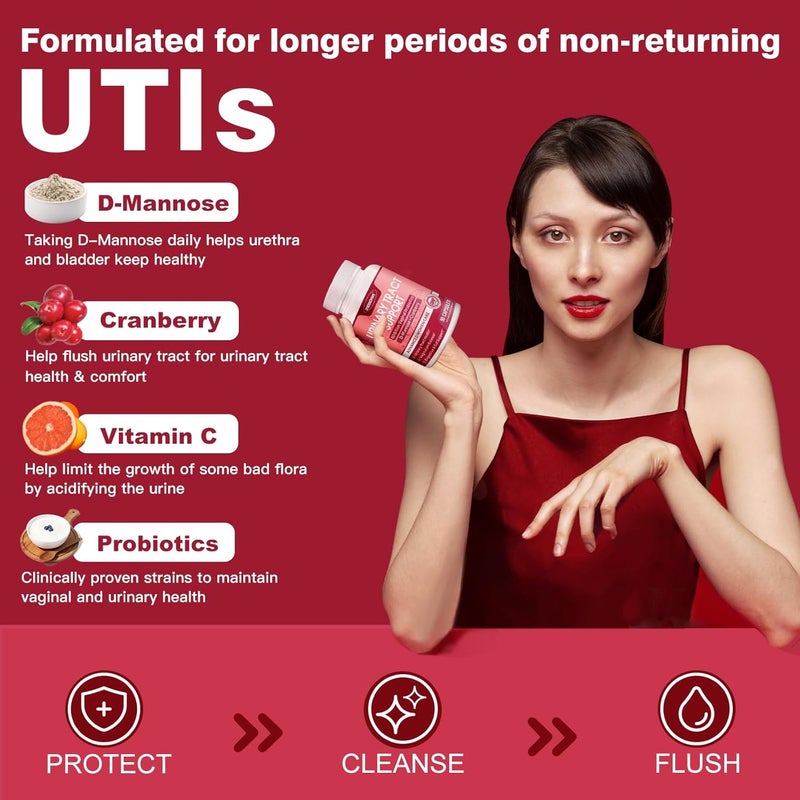 ZEBORA Urinary Tract Health for Women  Vaginal Probiotics for Women Digestive Health and pH Balance  D Mannose Supplements with Cranberry to Cleanse Urinary Tract  Bladder  90 Capsules - Image 4