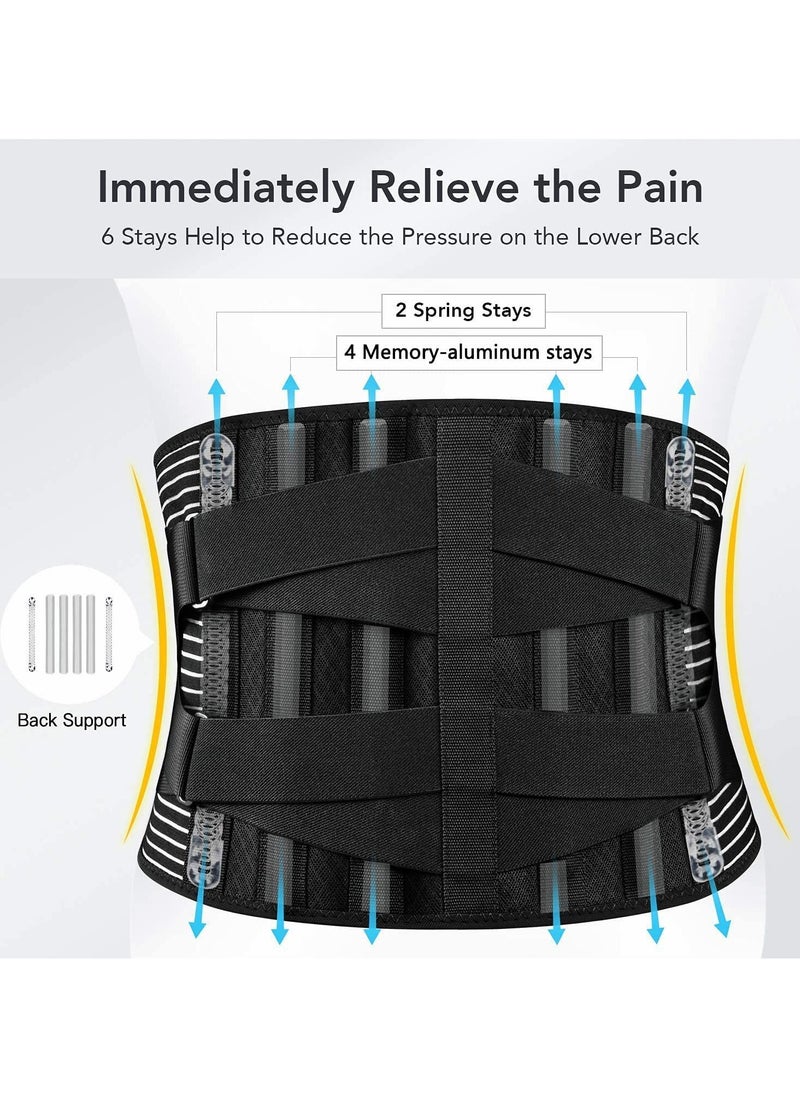 Generic Back Brace, Lower Back Pain Relief with 7 Stays, Adjustable Back Support Belt for Work, Back Brace for Lower Back Pain Relief,Anti-skid Lumbar Support for Sciatica Scoliosis for Men and Women  - Image 3