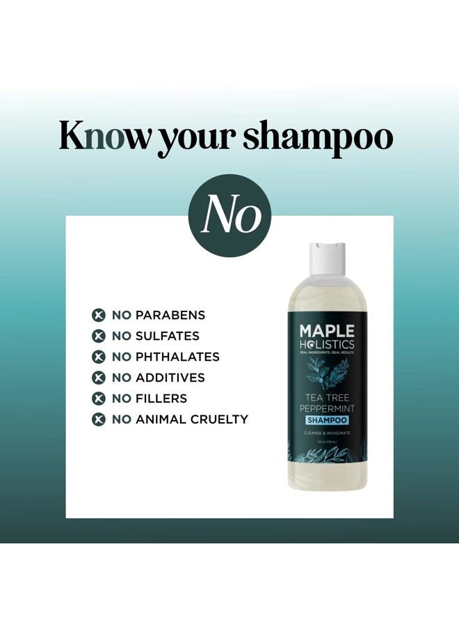 Maple Holistics Rosemary Tea Tree Mint Shampoo - Clarifying Shampoo for Build Up and Flakes with Peppermint Oil and Tea Tree Essential Oil for Dry Scalp Treatment - Deep Cleansing Peppermint Tea Tree Shampoo (8oz) - Image 4