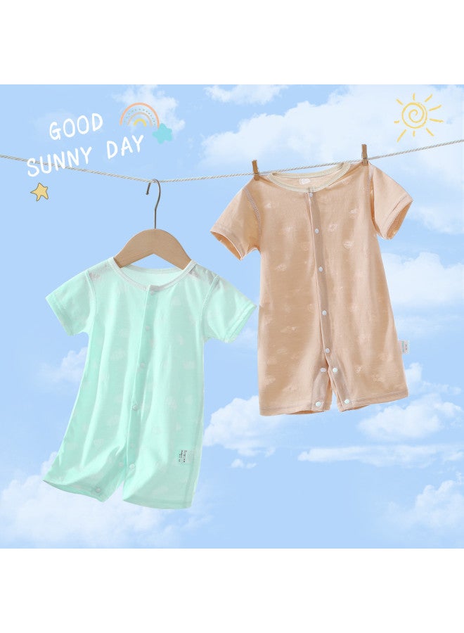 Bornbay baby Short Sleeve Romper Summer Thin Outfit Homewear Unisex Infant Pajamas - Image 5