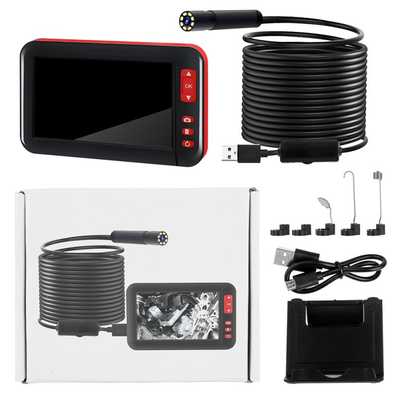 Endoscope Device 2m Cable - 4.3in 1080P Large Screen Inspection Camera IP67 Waterproof Adjustable LED Lights for Automobile Pipeline Air Conditioning Inspection Object Search - Image 3