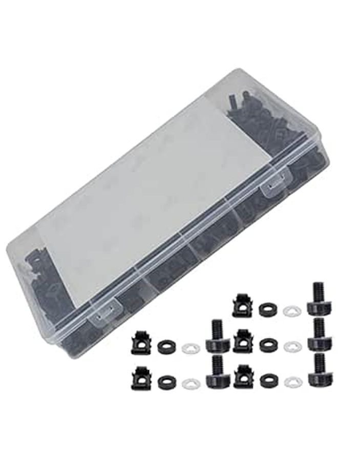 Screw Cage Nut Kit Mounting Screws For Server Cabinets Easy Installation Versatile Use For Racks And Panels Sturdy Design 5 Sizes - Image 1