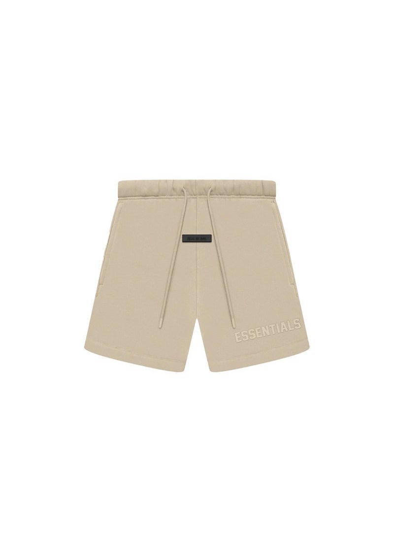 Generic - Fear God Essentials New Series Loose-fit Flocking Logo High Street Trendy Mens Shorts Desert yellow - Image 1