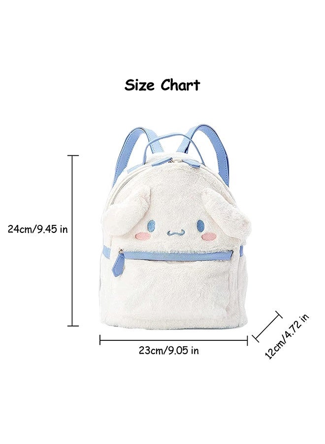 Peachjoy Cute Backpack for Kids, White Plush Mini Backpack, Perfect Cute Plush School Bag for Girls, Adorable Animal Cartoon Design for School, Travel, and Everyday Use  - Image 3