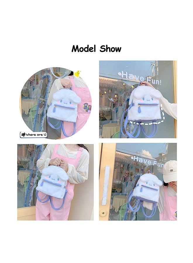 Peachjoy Cute Backpack for Kids, White Plush Mini Backpack, Perfect Cute Plush School Bag for Girls, Adorable Animal Cartoon Design for School, Travel, and Everyday Use  - Image 2