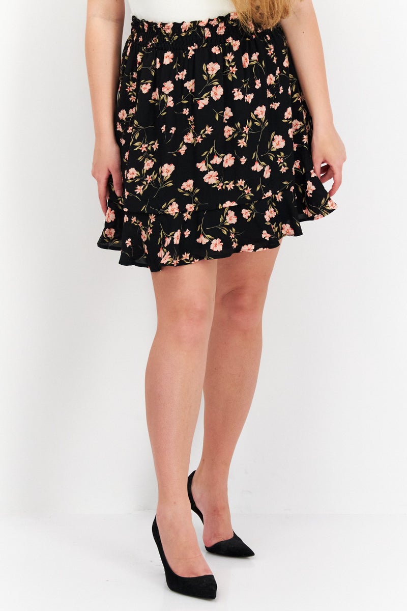 CeCe Women Floral Mini Skirt, Multicolor - Image 1