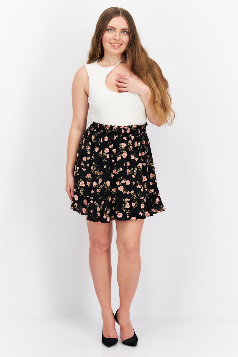 CeCe Women Floral Mini Skirt, Multicolor - Image 3