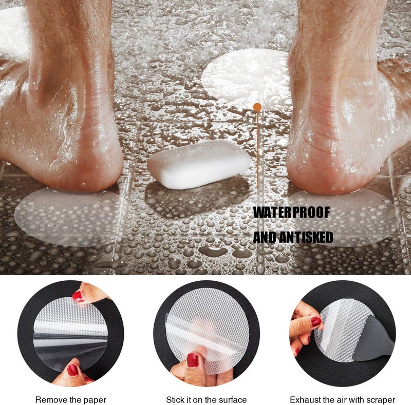 Secopad 36PCS Non-Slip Bathtub Stickers, Safety Bathroom Tubs Showers Treads Adhesive Decals Scraper - Image 4