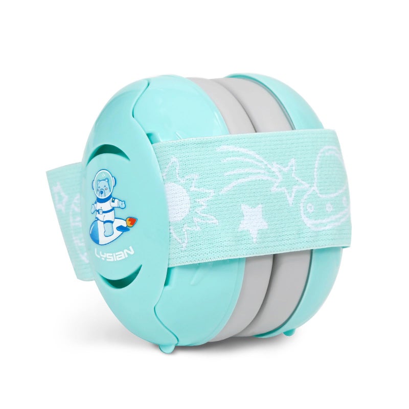 LYSIAN Aqua Baby Ear Muffs Noise Cancelling Headphone for Infants with Elastic Headband Hearing Protection Kid Earmuffs for Sleep Parade Festival GamesTravel Fireworks
