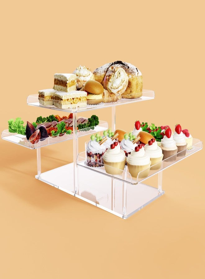 Bakzon 3 Tier Serving Tray for Entertaining, Acrylic Dessert Table Display Set for Party Supplies, Serving Platters and Trays for Food, Cupcake Buffet Dessert Risers Stands for Weddings Baby Shower - Image 2