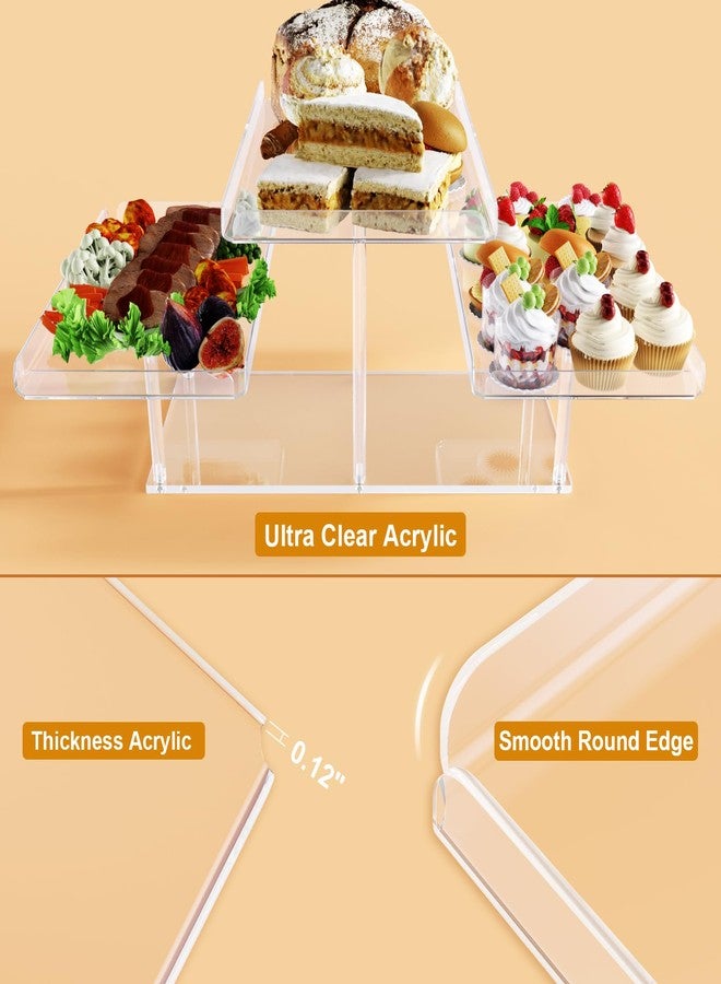 Bakzon 3 Tier Serving Tray for Entertaining, Acrylic Dessert Table Display Set for Party Supplies, Serving Platters and Trays for Food, Cupcake Buffet Dessert Risers Stands for Weddings Baby Shower - Image 5