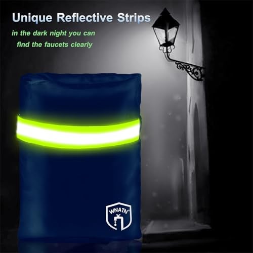 WNATN Outdoor Faucet Cover for Winter Freeze Protection,7.8" H x 6.2" W,Spigot Covers Winter Insulated,Waterproof Outdoor Faucet Cover Socks for Winter,Hose Bib Covers, Set of 2(Navy Blue) - Image 4