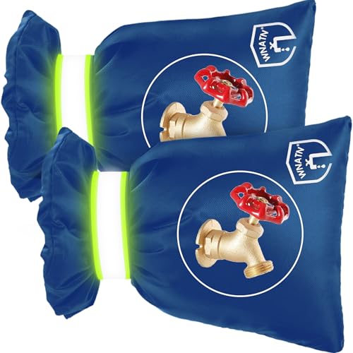 WNATN Outdoor Faucet Cover for Winter Freeze Protection,7.8" H x 6.2" W,Spigot Covers Winter Insulated,Waterproof Outdoor Faucet Cover Socks for Winter,Hose Bib Covers, Set of 2(Navy Blue) - Image 1