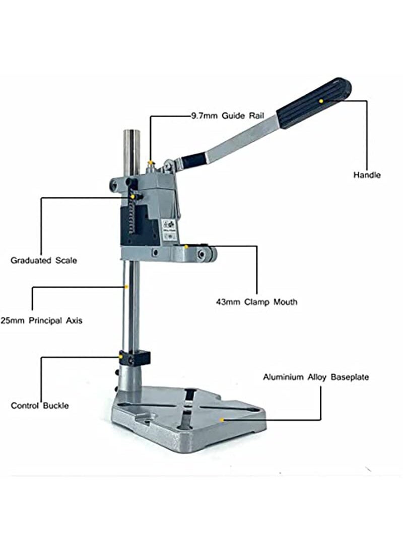 MLD MLD Bench Drill Stand Electric Drill Clamp Base Frame Drill Holder Power Grinder Accessories For DIY Woodwork Base Aluminium 400mm Type Drill Stand  - Image 3