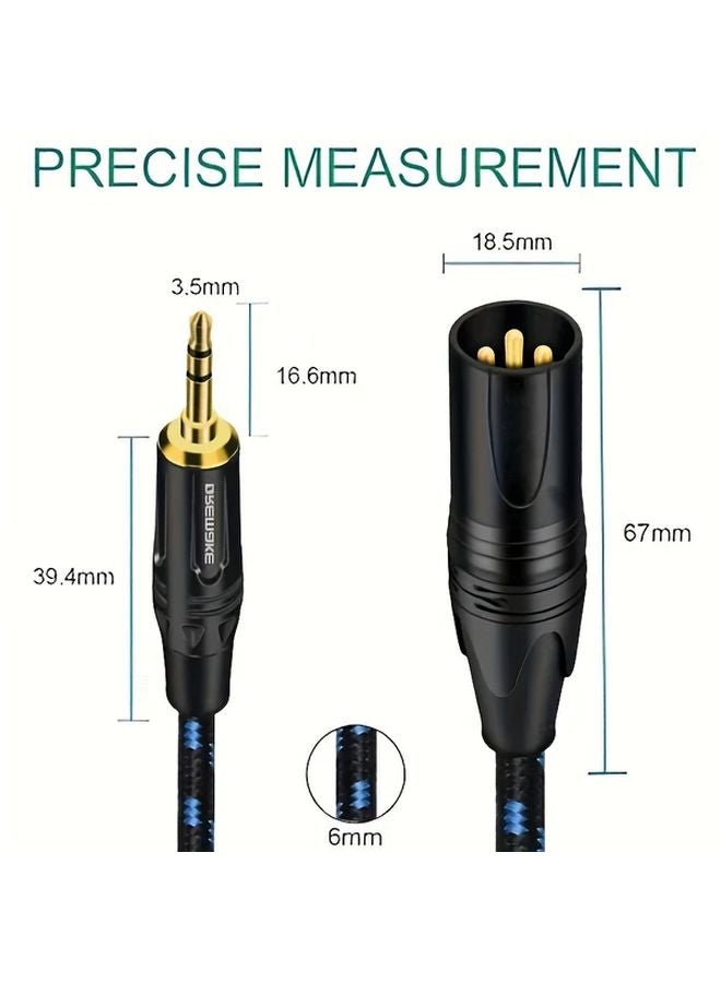 DREMAKE XLR Male to 3 5mm Male Audio Cable 4 92ft Balanced Adapter for Studio Recording - Image 3
