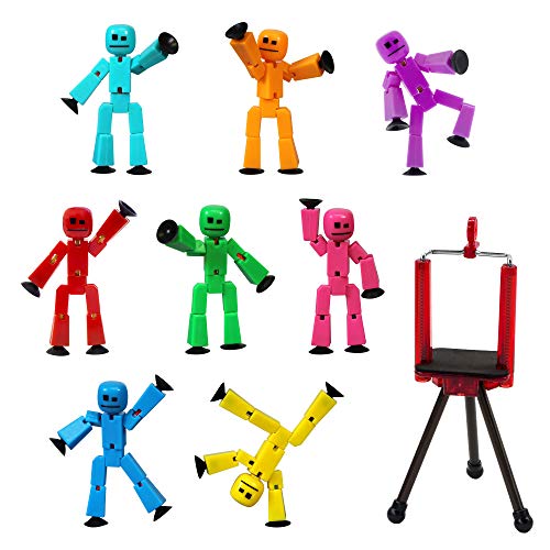 Zing Stikbot 8 Solid PinkYellowLight BlueGreenDark BluePurpleOrangeRed Color and Red Tripod TST888SCTP - Image 1