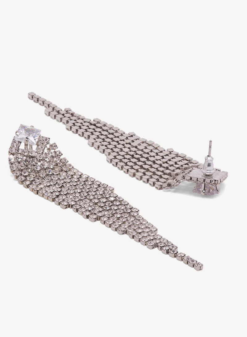 ايلا ليمتد اديشن Diamonte Rhinestone Embellished Drop Down Earrings