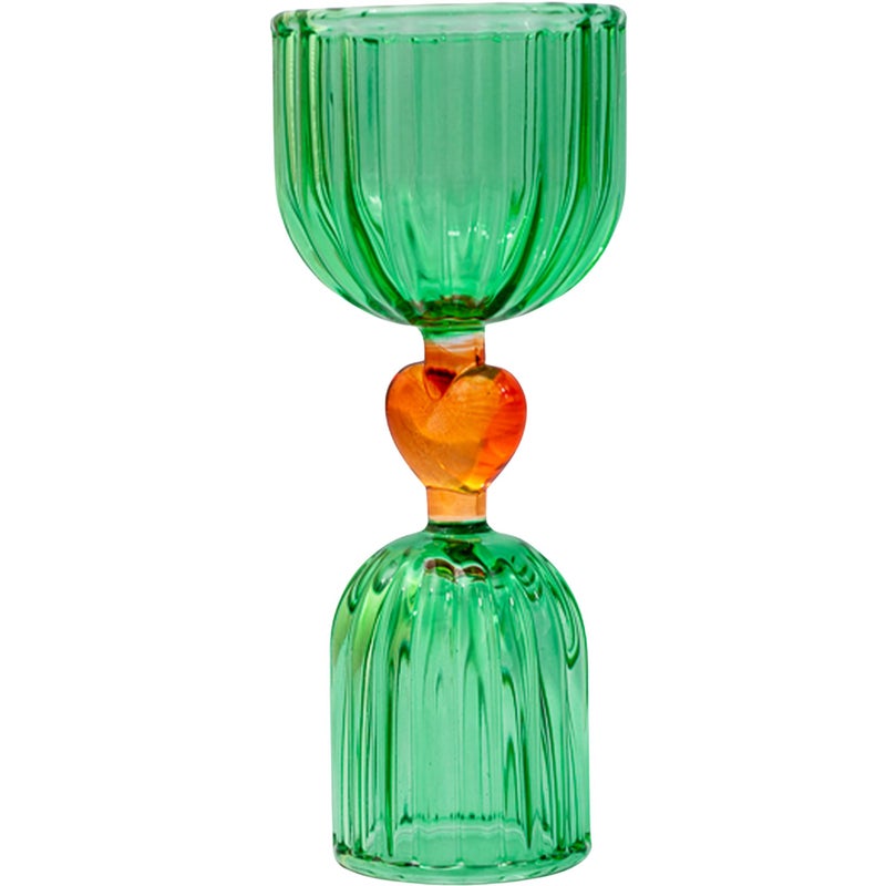 ban.do Retro Cocktail Measuring Jigger, Double Jigger Shot Glass, 1/2 and 1 Shot Measuring Cup, Vintage Style Green Glass Bar Tool for Measuring and Bar Cart Decor (Tipsy Turvy Green) - Image 2