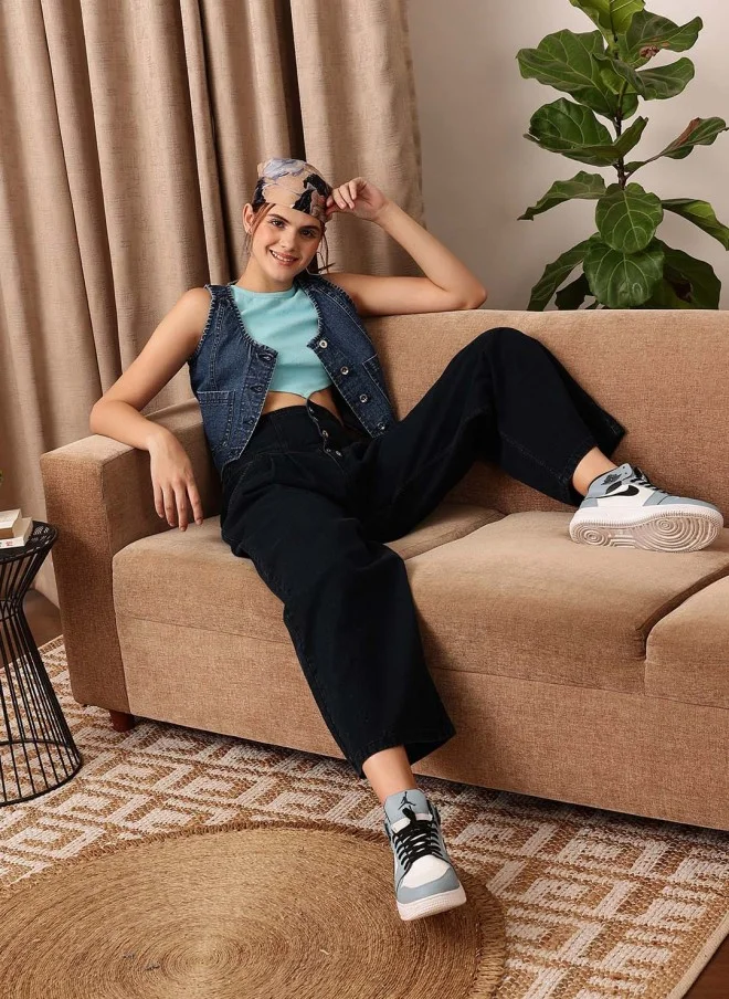 STREET 9 Sleeveless Denim Jacket for Women