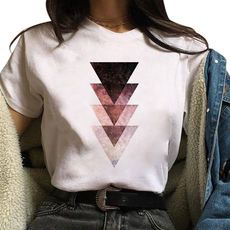 Spot Aliexpress T-Shirt Short-Sleeved Loose T-Shirt Womens Simple T-Shirt Womens Custom Logo One Piece Drop Shipping Square - Image 2