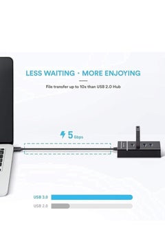 Generic USB 3.0 7-Port Ultra Slim Data Transfer Hub Adapter with 30 C.M Extension Cable  - Image 2