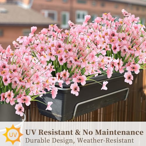 ColoPlay 24 Peach Bundles Artificial Flowers for Outdoors/Indoors Fake Flowers Plants for Indoor Outside Garden Porch Window Box Home Wedding Farmhouse - Image 5