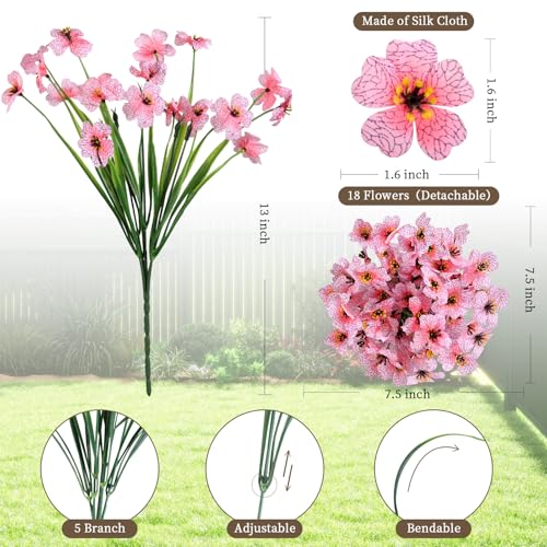 ColoPlay 24 Peach Bundles Artificial Flowers for Outdoors/Indoors Fake Flowers Plants for Indoor Outside Garden Porch Window Box Home Wedding Farmhouse - Image 2