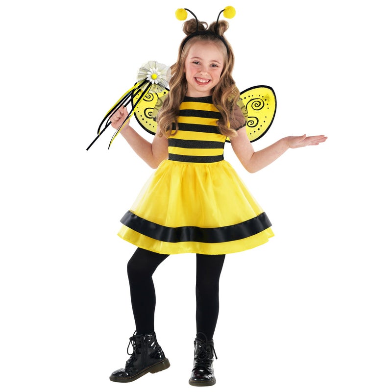 Morph Bumble Bee Costume for Girls - Kids Bumblebee Outfit - Toddler Bee Costume for Baby Girls - Fun Dress-Up, 3-4 Years - Image 1