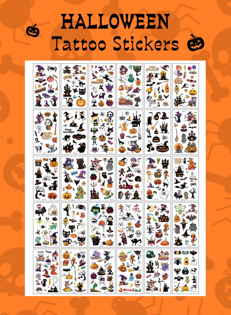 30-Pack Temporary Halloween Tattoo Stickers – Waterproof for All Ages - Image 1