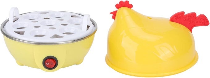 CHICKEN SHAPE RAPID EGG BOILER 7 EGG CAPACITY AUTOMATIC SHUT OFF MINI BREAKFAST MACHINE 350W ELECTRIC EGG COOKER BOWLS DINNERWARE