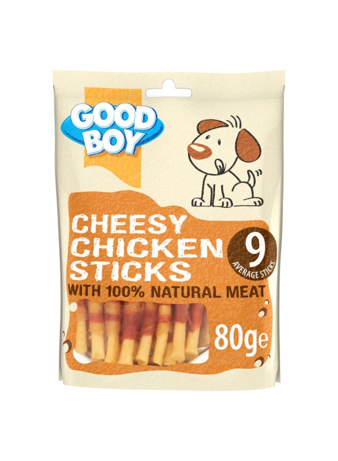 Good Boy Chicken & Cheese Sticks Dog Treats 80g – Tasty Chewy Snack - Image 2