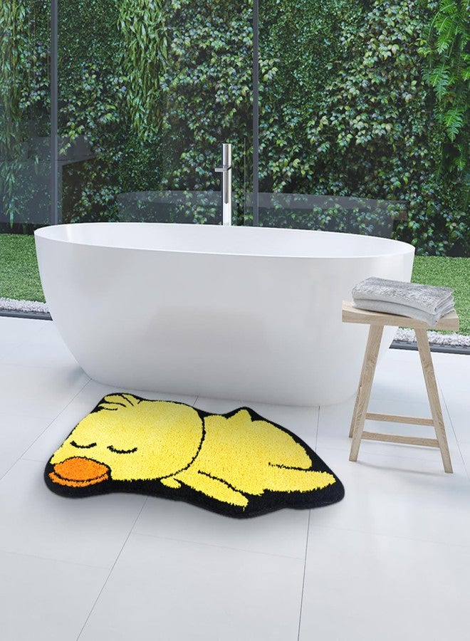 Drydiet Yellow Duck Bath Mat Microfiber Shower Bathroom Rug Non Slip Duck Rug Washable Cute Bathroom Funny Animal Mat for Home, Kitchen, Bedroom - Image 2