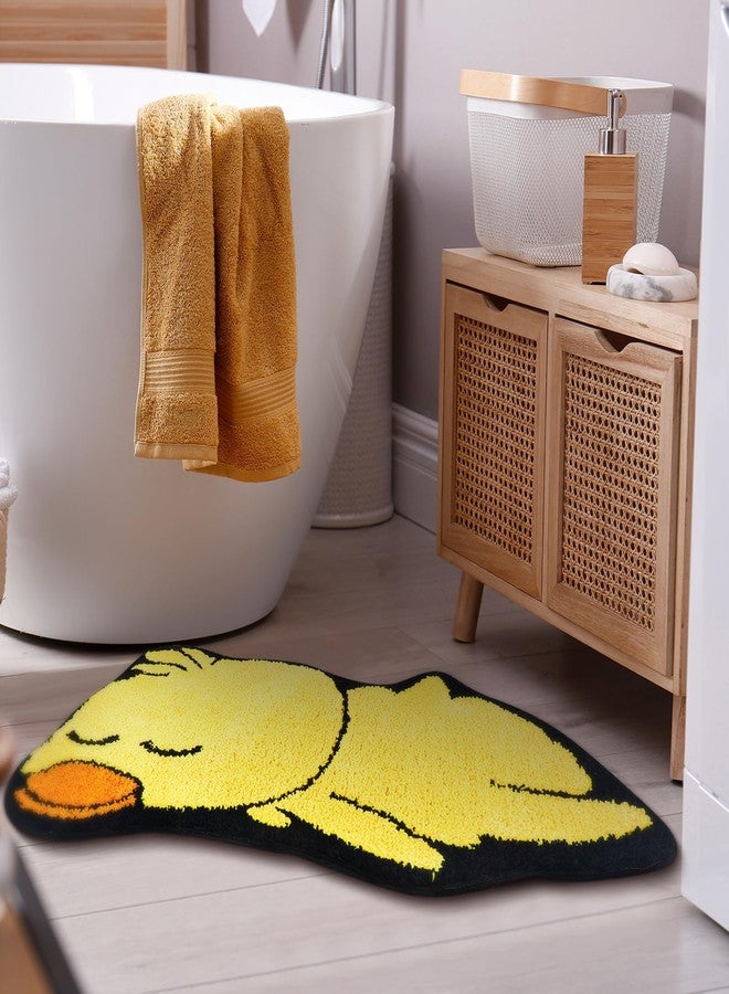 Drydiet Yellow Duck Bath Mat Microfiber Shower Bathroom Rug Non Slip Duck Rug Washable Cute Bathroom Funny Animal Mat for Home, Kitchen, Bedroom - Image 4