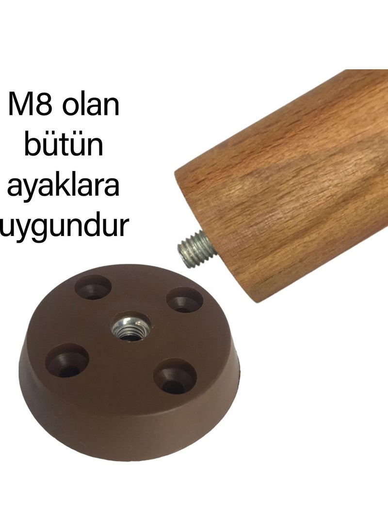 Glaswen 4 Pieces Flat Foot Base Brown Furniture Table Coffee Table Leg Connection Device Plastic  - Image 4