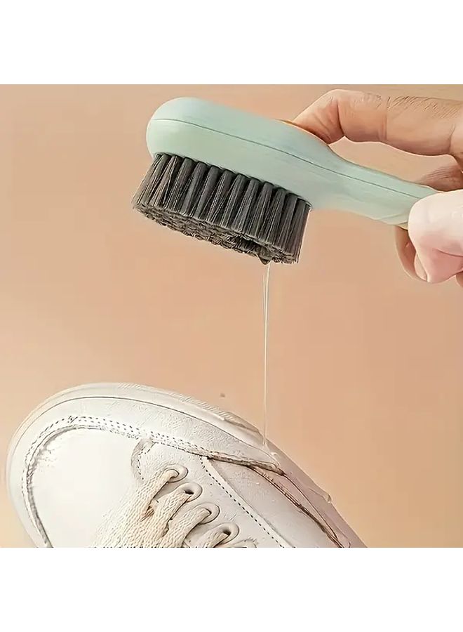 White Multifunctional Shoe And Laundry Brush With Liquid Dispenser For Cleaning - Image 4