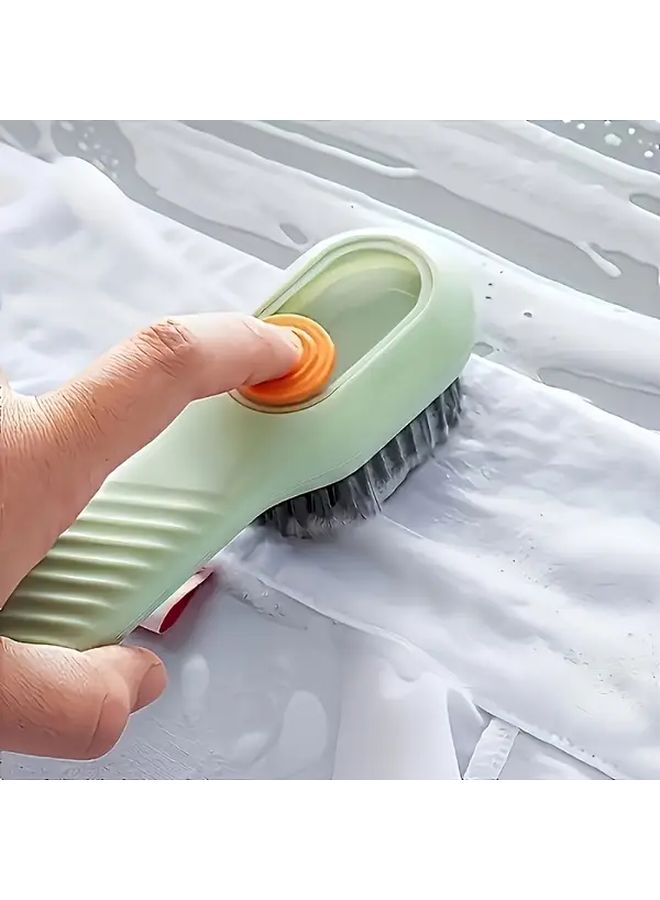 White Multifunctional Shoe And Laundry Brush With Liquid Dispenser For Cleaning - Image 5